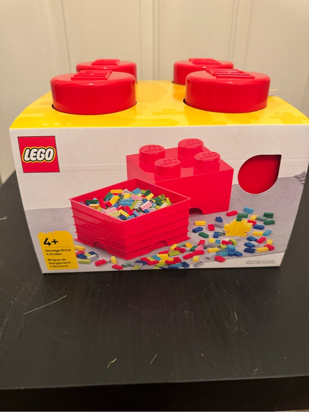 LEGO Storage Brick Red 4 Knob Container Organizer Box 10” Square 6” Tall - Picture 1 of 5